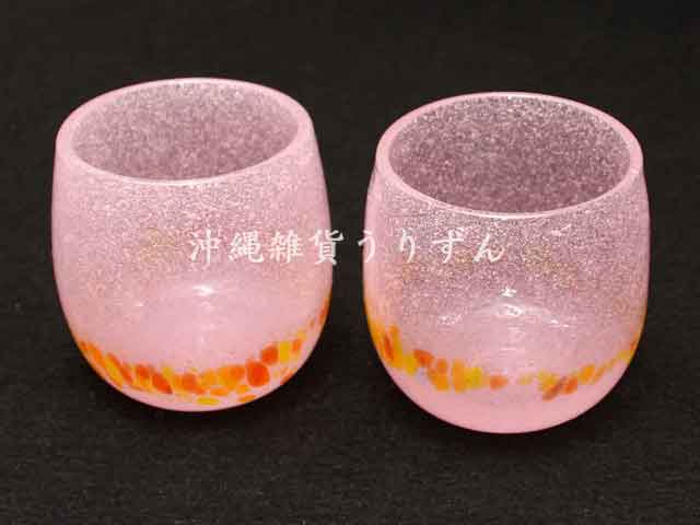 琉球ガラスの泡たる形グラス　ペアギフトセット